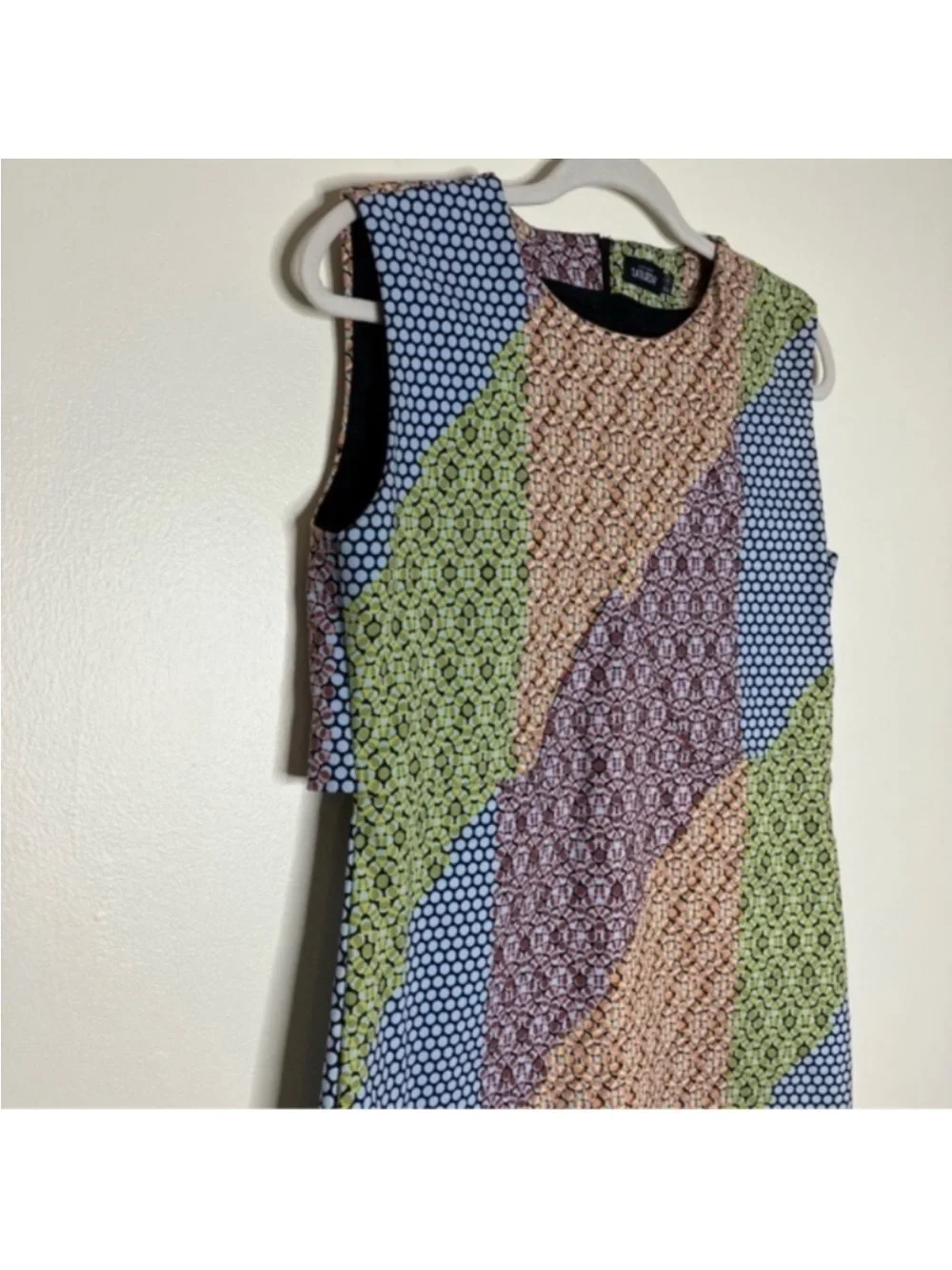 🔥Saturday by KATE SPADE Geometric Multi-Color Slip Dress Sz 8 GVUC